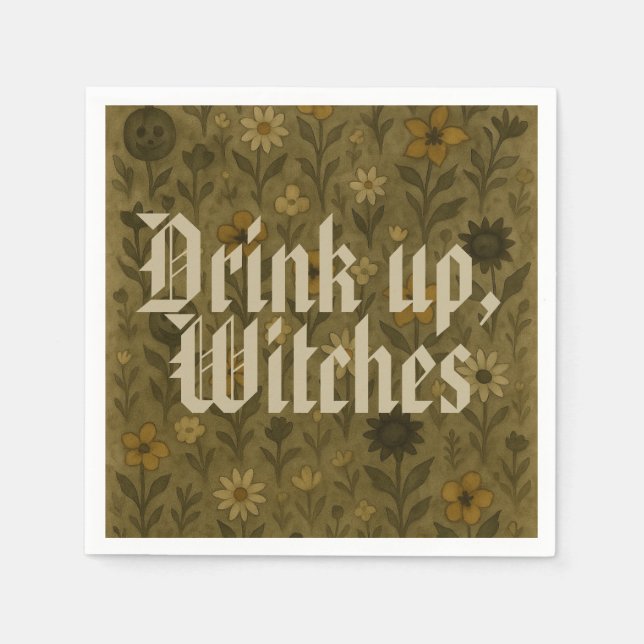 Guardanapo De Papel Aqui para os "Boos" Bebam, Bruxas (Frente)