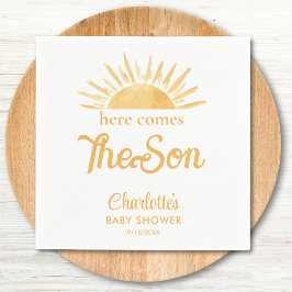 Guardanapo De Papel Aqui Vem O Chá de fraldas Filho