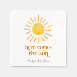 Guardanapo De Papel Aqui vem o Chá de fraldas Sun Boy