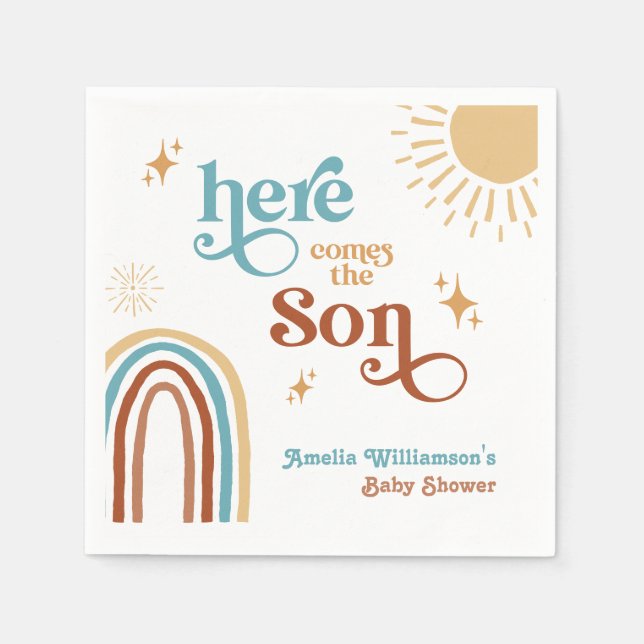 Guardanapo De Papel Aqui vem o Filho Retro Sol (Frente)