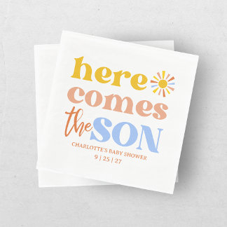 Guardanapo De Papel Aqui Vem o Menino Chuvinha de Bebê