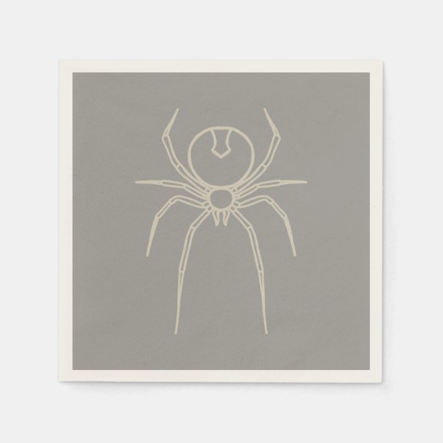 Guardanapo De Papel Aranha - Cinza fantasma e branco ósseo (Frente)