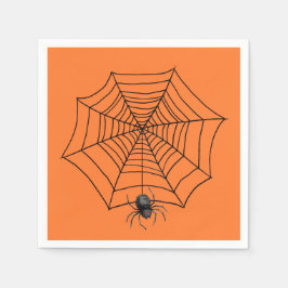 Guardanapo De Papel Aranha de Halloween na Teia