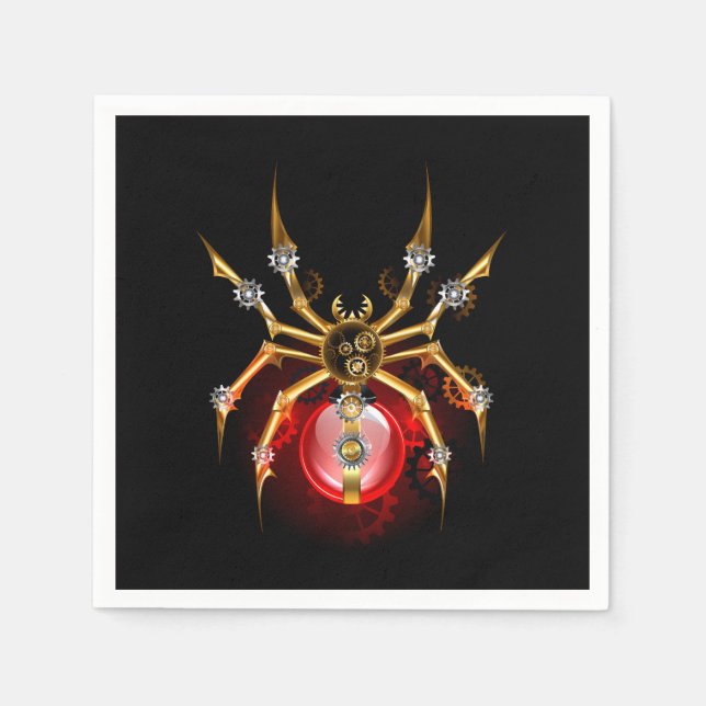 Guardanapo De Papel Aranha-do-galo em preto (Frente)