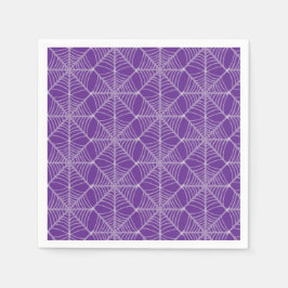 Guardanapo De Papel Aranha-do-Halloween em roxo e branco