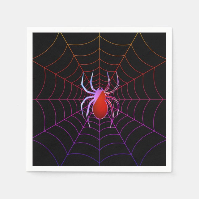 Guardanapo De Papel Aranha-neon e teia-aranha (Frente)