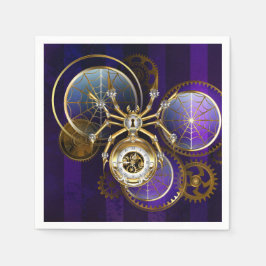 Guardanapo De Papel Aranha Steampunk no fundo roxo