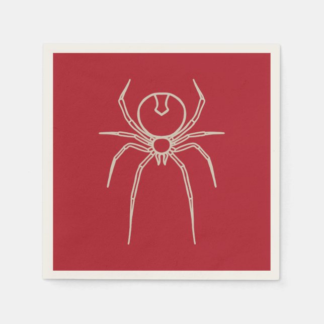 Guardanapo De Papel Aranha - Vermelho Sanguíneo e Branco Osso (Frente)