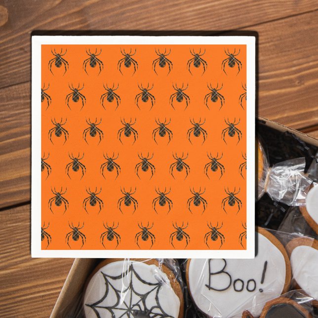 Guardanapo De Papel aranhas de xadrez em laranja neoplásica (Criador carregado)