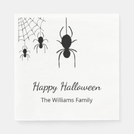 Guardanapo De Papel Aranhas Góticas de Festa Halloween White Preto