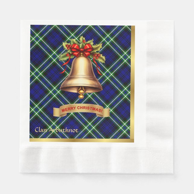 Guardanapo De Papel Arbuthnot Personalizated Tartan Christmas (Frente)