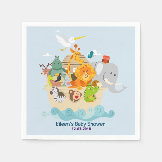 Guardanapo De Papel Arca de Noah - animais (Frente)