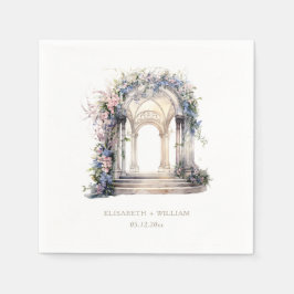 Guardanapo De Papel Arca Floral de Casamento de Aquarela Personalizada