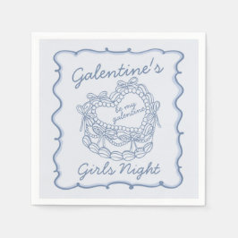 Guardanapo De Papel Arco Azul Bolo Retro Coração Coquette Galentines