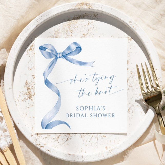 Guardanapo De Papel Arco azul Ela é Chá de panela de Casando (Criador carregado)