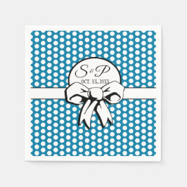 Guardanapo De Papel Arco branco de Bolinhas azul ceruliano personaliza