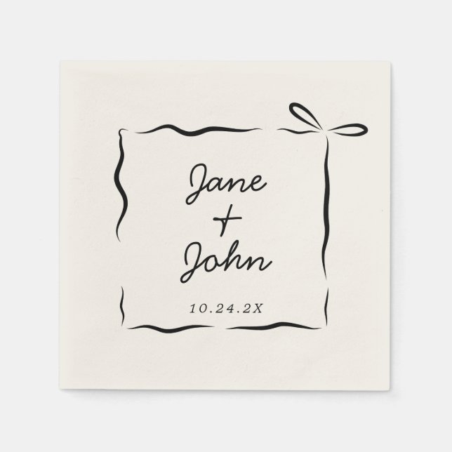 Guardanapo De Papel Arco Casamento Coquetel Napkins Manuscrito (Frente)