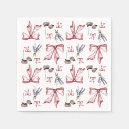 Guardanapo De Papel Arco coquete e Impressão floral - Cor-de-rosa suav