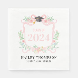 Guardanapo De Papel Arco cor-de-rosa | Paragem do ano de graduação