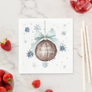 Guardanapo De Papel Arco de Coco de Natal com Flocos de Neve Azuis Bra