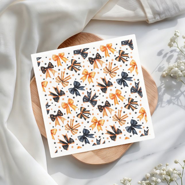 Guardanapo De Papel Arco de Coquetes Laranja Negro Halloween (Criador carregado)