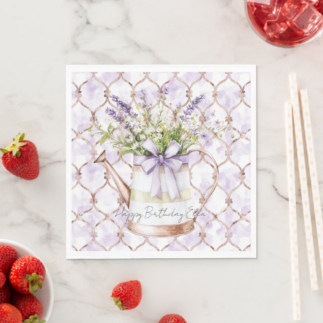 Guardanapo De Papel Arco de Flores de Lavanda Aniversário (Insitu)