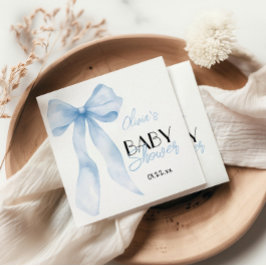 Guardanapo De Papel Arco  de mão azul gravado Chá bebê