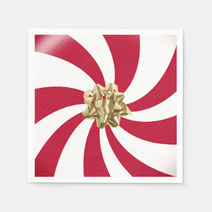 Guardanapo De Papel Arco de Natal sobre o Peppermint Candy