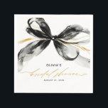 Guardanapo De Papel Arco de Noiva Sofisticado Preto e Dourado<br><div class="desc">Essos guardanapos de papel modernos combinam charme caprichoso com elegância contemporânea,  apresentando tipografia manuscrita romântica e um arco de fita preto e dourado refinada. Perfeitos para chuveiros de noiva,  aniversários marcantes,  celebrações de noivado elegantes ou qualquer ocasião especial que mereça um toque final estiloso e pessoal.</div>