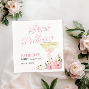 Guardanapo De Papel Arco de Rosa Pétalas Florais e Prosecco Chá de Beb