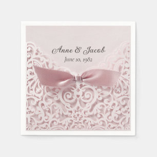 Guardanapo De Papel Arco de Satin Rosa no Local para Aniversário