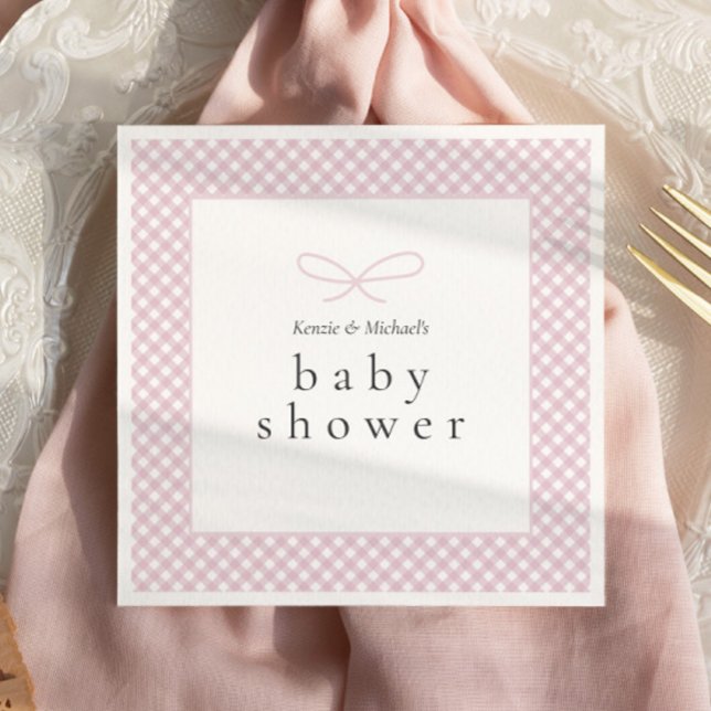 Guardanapo De Papel Arco de Xadrez Rosa Moderno Simples (Criador carregado)