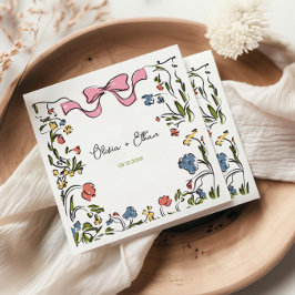 Guardanapo De Papel Arco Floral Desenhado à Mão Casamento