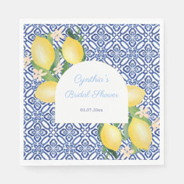 Guardanapo De Papel Arco Forma Limões Italianos Azulejos Chuva de Noiv