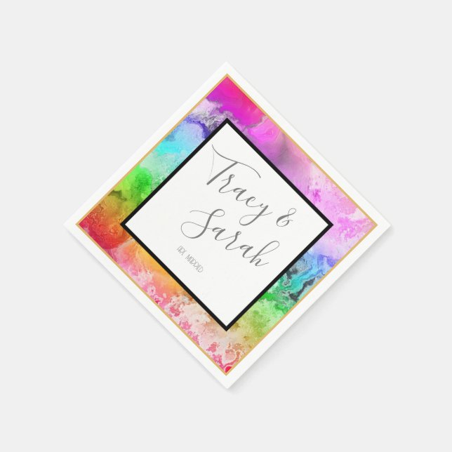 Guardanapo De Papel Arco-íris Álcool Cinta d'Água (Canto)