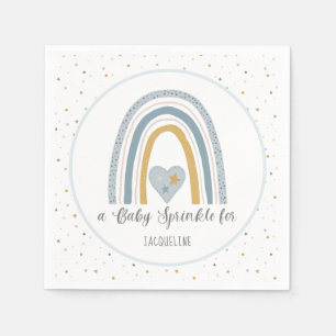 Guardanapo De Papel Arco-Íris Dourado Dusty Blue Boy Sprinkle