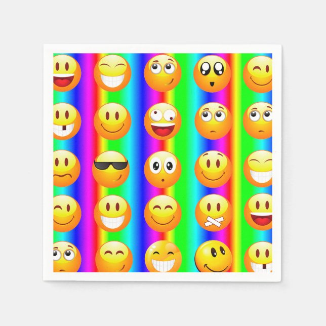 Guardanapo De Papel arco-íris emoji napkins (Frente)
