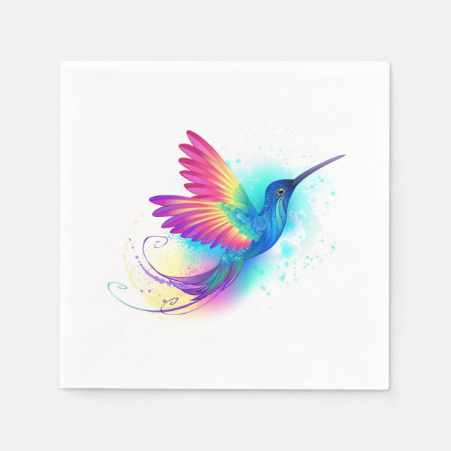 Guardanapo De Papel Arco-Íris Exótico Hummingbird (Frente)