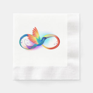 Guardanapo De Papel Arco-íris Hummingbird com símbolo Infinito