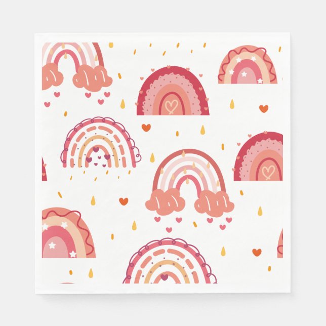 Guardanapo De Papel Arco-íris Laranja (Frente)