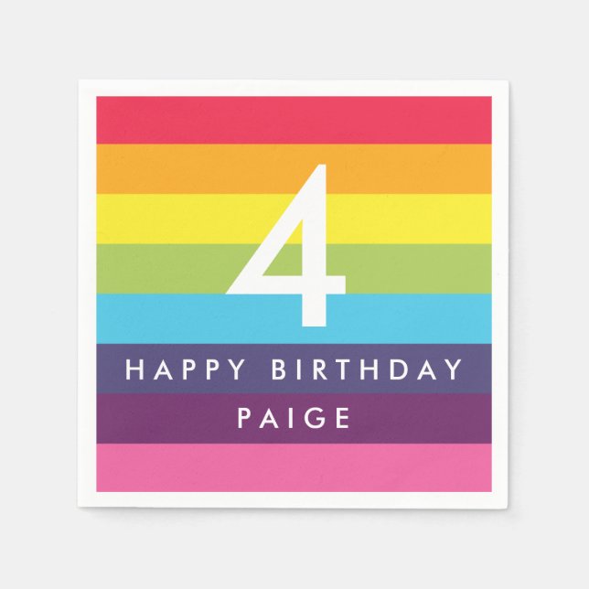 Guardanapo De Papel Arco-Íris Riscado Napkins Personalizado (Frente)