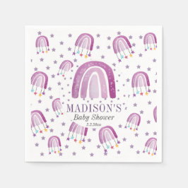 Guardanapo De Papel Arco-Íris Roxo Chá de fraldas Personalizado
