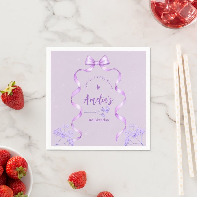 Guardanapo De Papel Arco Íris Roxo de Aniversário Qualquer Idade (Insitu)