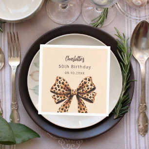 Guardanapo De Papel Arco-leopardo-castanho-bege-castanho Aniversário