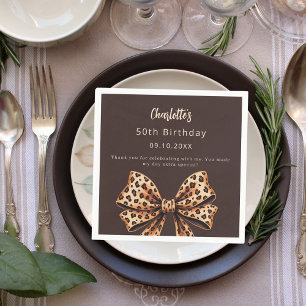 Guardanapo De Papel Arco-leopardo-pardo castanho Aniversário