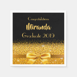 Guardanapo De Papel arco ouro preto festa de formatura