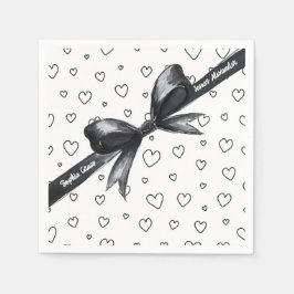 Guardanapo De Papel Arco Preto e Branco | Casamento elegante | Monocro