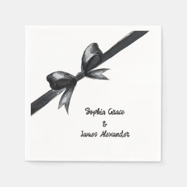 Guardanapo De Papel Arco Preto e Branco | Casamento elegante | Monocro