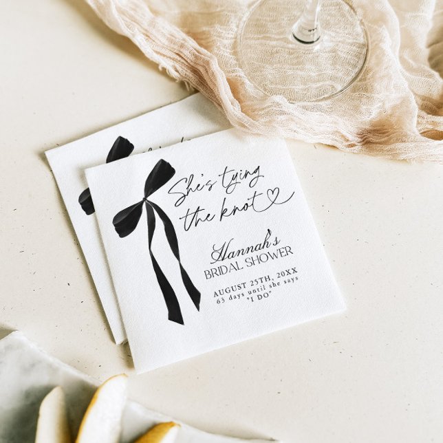 Guardanapo De Papel Arco Preto, ela é Chá de panela de Casando (Criador carregado)