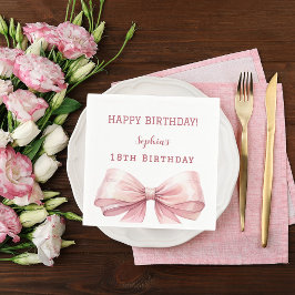 Guardanapo De Papel Arco rosa-de-aniversário elegante